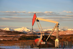Pumpjack and Mountains